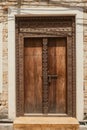 Traditional ornate carved wooden door in Lamu Town, UNESCO World Heritage Site in Kenya