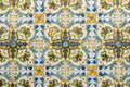 Traditional ornate italian decorative ceramic tiles from Vietri, colorful background