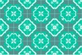 Traditional ornate portuguese and brazilian tiles azulejos in aquamarine. Vector illustration. Royalty Free Stock Photo