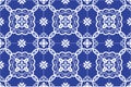 Traditional ornate portuguese and brazilian tiles azulejos in blue. Vector illustration. Royalty Free Stock Photo