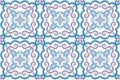 Traditional ornate portuguese and brazilian tiles azulejos in blue and violet. Vector illustration. Royalty Free Stock Photo