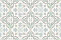 Traditional ornate portuguese and brazilian tiles azulejos. Faded dingy worn colors azulejo tiles. Vector illustration.