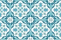 Traditional ornate portuguese and brazilian tiles azulejos. Vector illustration. Royalty Free Stock Photo