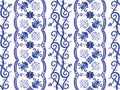 Traditional ornate portuguese and brazilian tiles azulejos. Vector illustration.