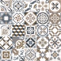 047_Traditional ornate Portuguese decorative tiles azulejos Royalty Free Stock Photo