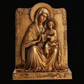 Traditional Orthodox icon of the Virgin Mary with the Child AI Royalty Free Stock Photo