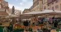 Traditional outdoor food market of Campo de Fiori in Rome Royalty Free Stock Photo