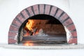 Traditional oven for cooking and baking pizza. Royalty Free Stock Photo