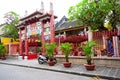 Traditional pagoda in the street of Hoi An old town