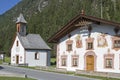 Traditional painted buildings in Tirol