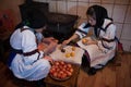 The traditional painting of Easter eggs in Maramures Romania Royalty Free Stock Photo