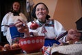 The traditional painting of Easter eggs in Maramures Romania Royalty Free Stock Photo