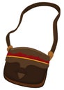 Traditional paisa carriel bag with extended handle. Vector illustration