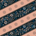 Traditional paisley border pattern background