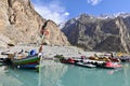 Traditional Pakistani Boat and Jet Skis on Attabad Lake