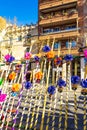 Traditional palm stalks and leaves for Palm Sunday at Barcelona city street