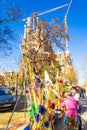 Sagrada Familia Placa market Palm Sunday celebration Barcelona city street