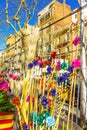 Palm Sunday gifts Sagrada Familia Placa market Barcelona city street Royalty Free Stock Photo