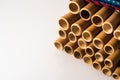 Traditional Pan flute of Mayan and Peruvian on white background