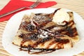 Traditional pancakes with chocolate