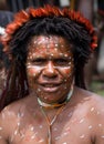 A traditional papua woman in a village near Wamena