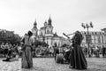 Traditional parade of bands at eagle in Prague Royalty Free Stock Photo