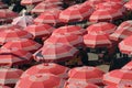 Traditional parasols on the Zagreb - Croatia marke Royalty Free Stock Photo