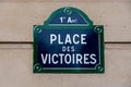 Traditional Parisian street sign with \