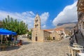 Traditional paved street in Areopolis town, Greece Royalty Free Stock Photo