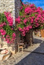 Traditional paved street in Areopolis town, Greece Royalty Free Stock Photo