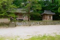 Traditional pavilions in Changdeokgung Palace within a large park in Jongno-gu in Seoul, Korea.