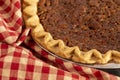 Traditional Pecan PIe with Red and White Table Cloth Royalty Free Stock Photo