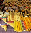 Traditional peruvian bamboo panpipes