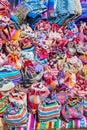 Textile products on sale in Chinchero street of Urubamba Province in Peru Royalty Free Stock Photo