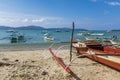 Fishing boat on a dry land Royalty Free Stock Photo