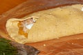 Traditional pib chicken tamal during hanal pixan, day of the dead in Yucatan, Mexico