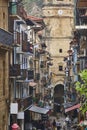 Traditional picturesque basque country village street in Getaria, Euskadi