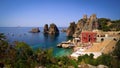 Traditional picturesque tuna processing buildings of Tonnara di