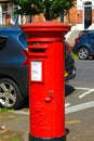 Traditional Pillar-red post box Folkestone Kent UK