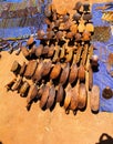 Traditional pillow-bench at handicrafts local market Kei Afer, Omo valley, Ethiopia