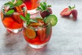 Traditional Pimms cocktail with lemonade