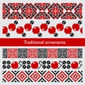 Traditional pixel seamless ornaments embroidery