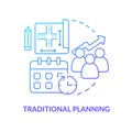 Traditional planning blue gradient concept icon Royalty Free Stock Photo