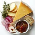 Traditional Ploughman Spread Cheese Apple and Bread Royalty Free Stock Photo