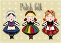 Traditional Polish Costume - Vector.