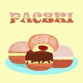 Traditional polish doughnut praczki