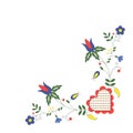Traditional Polish ornament. Kashubian embroidery. Floral folk vector illustration Royalty Free Stock Photo