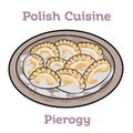 Traditional polish pierogi. Dumplings, filled with mashed potatoes