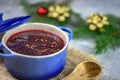 Soup made of red beetroot - red borsch Royalty Free Stock Photo