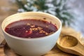 Traditional Polish soup made of red beetroot Royalty Free Stock Photo